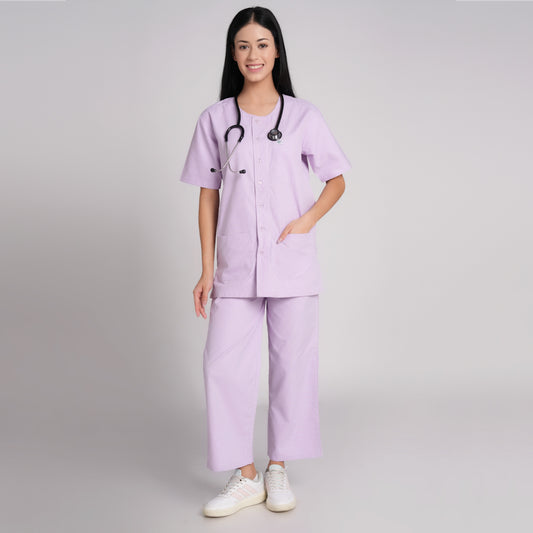 Patient Dress (Top/Bottom)-Purple