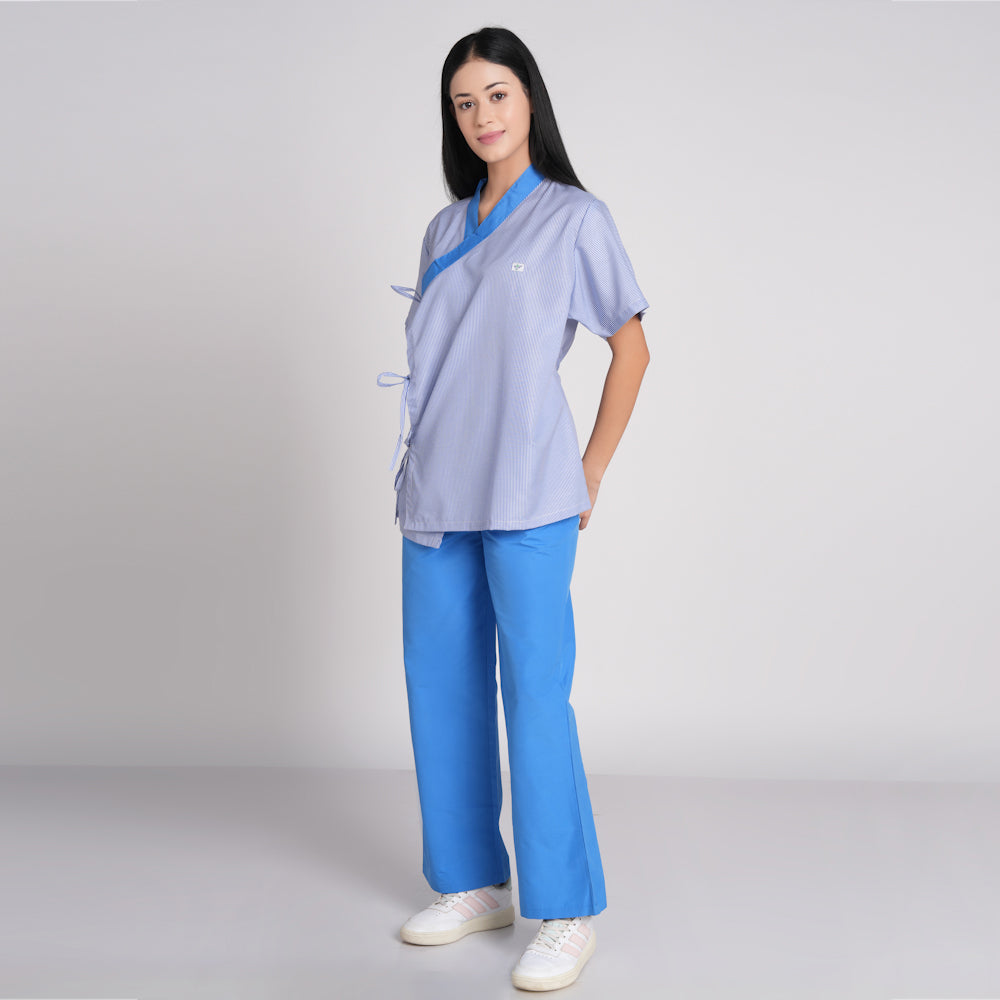 Patient Top -Blue Stripe