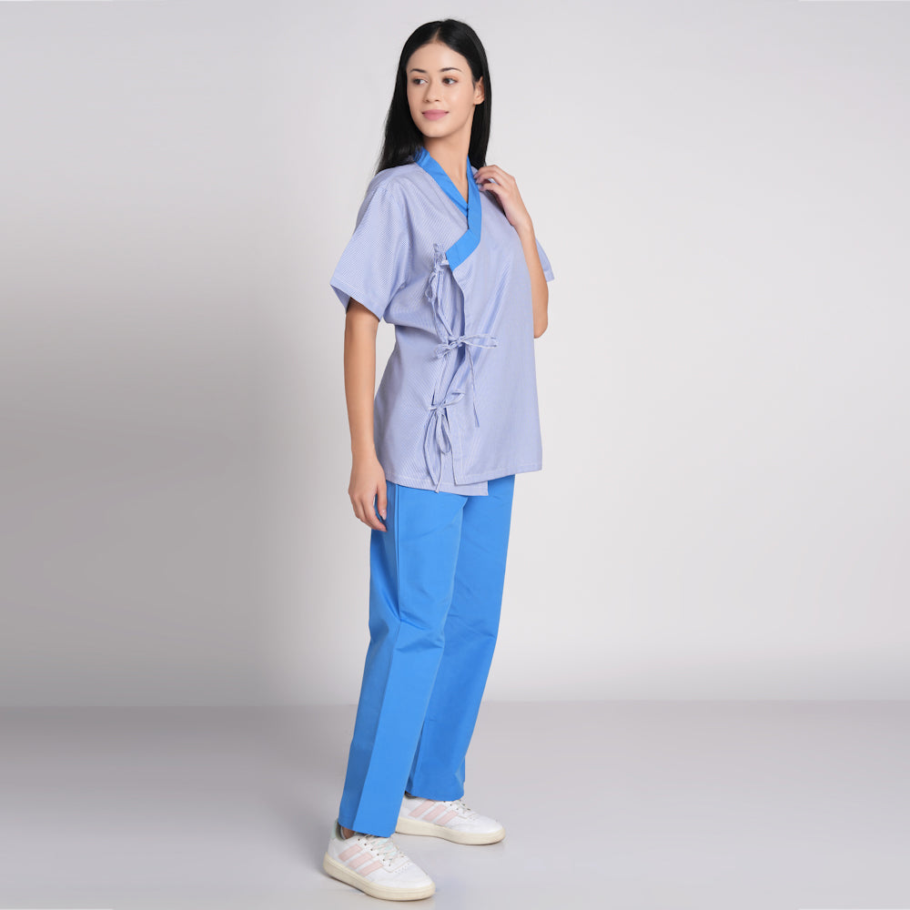 Patient Top -Blue Stripe