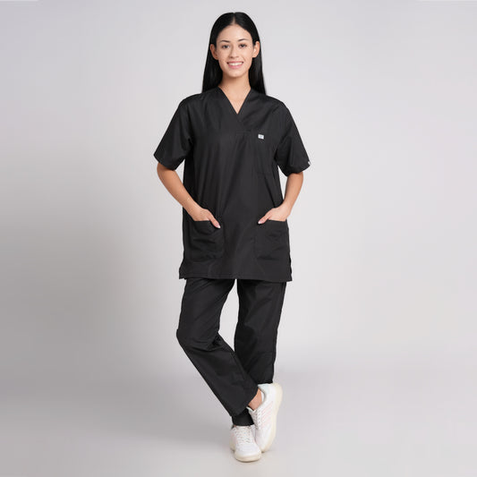 Scrub Suit (Top/Bottom)-Black