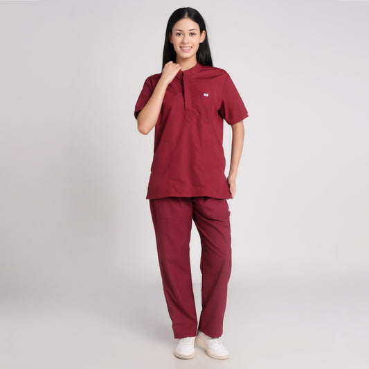 Scrub Suit (Top/Bottom)-Marron