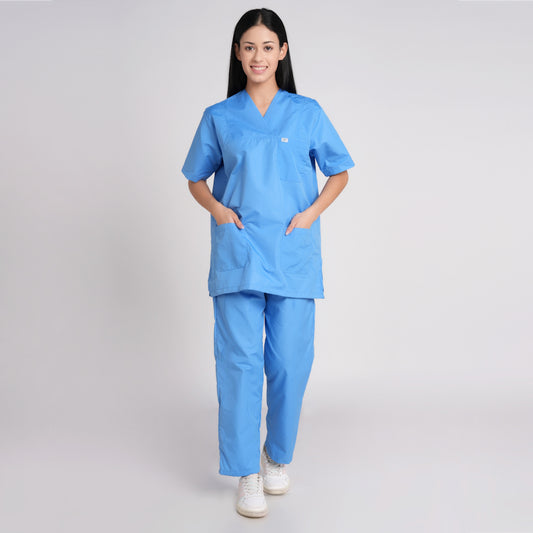 Scrub Suit (Top/Bottom)-Sky Blue