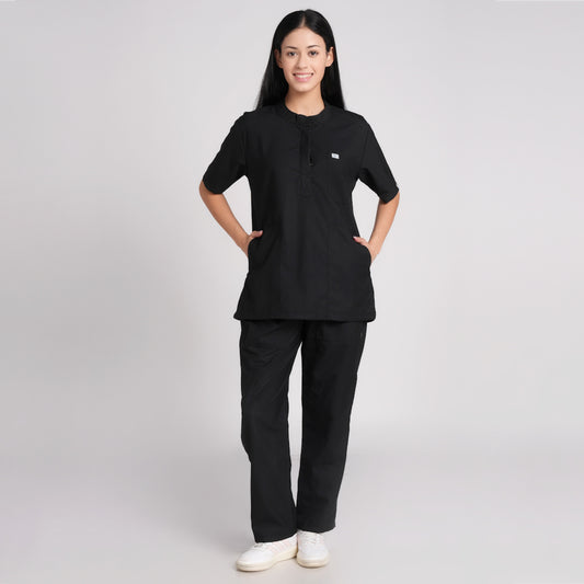 Scrub Suit (Top/Bottom)-Black