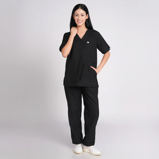 Scrub Suit (Top/Bottom)-Black