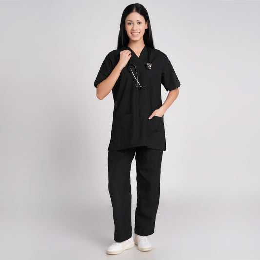 Scrub Suit (Top/Bottom)-Black