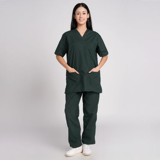 Scrub Suit (Top/Bottom)-Bottel Green