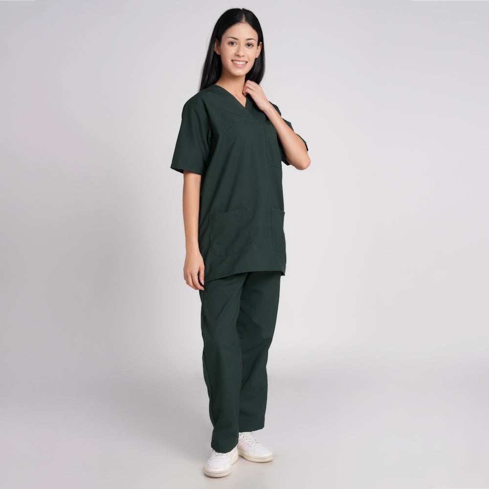 Scrub Suit (Top/Bottom)-Bottel Green