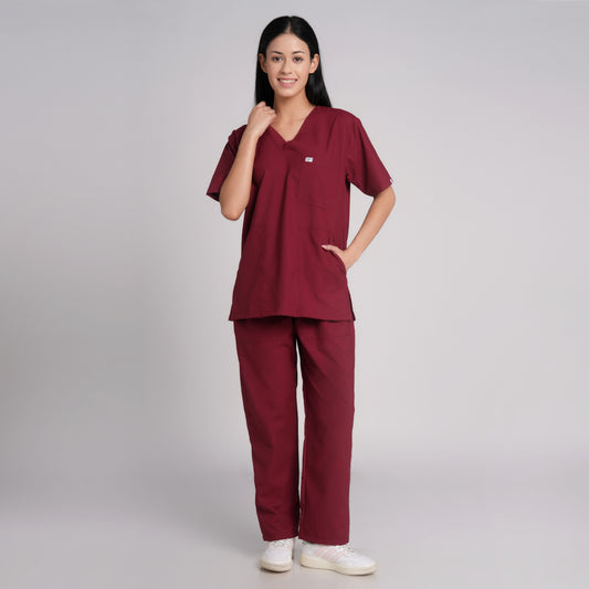 Scrub Suit (Top/Bottom)-Marron