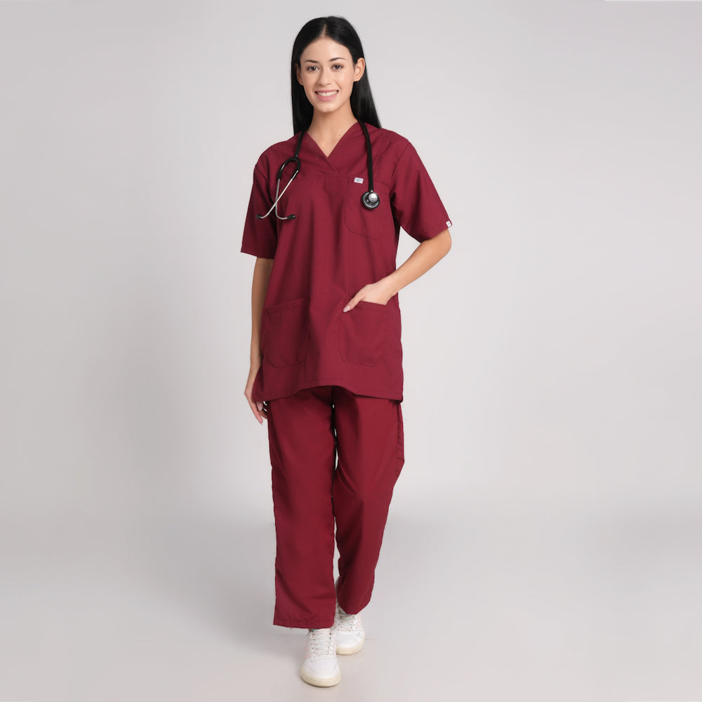 Scrub Suit (Top/Bottom)-Marron