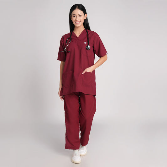 Scrub Suit (Top/Bottom)-Marron