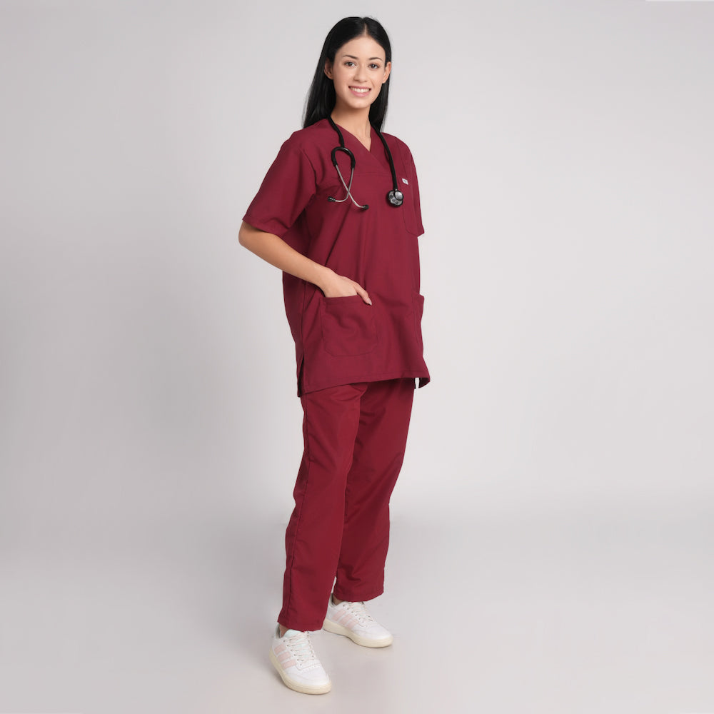 Scrub Suit (Top/Bottom)-Marron