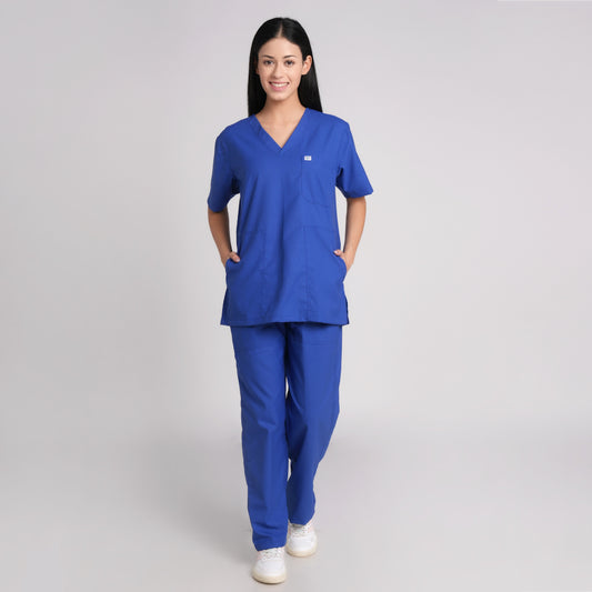 Scrub Suit (Top/Bottom)-Royal blue