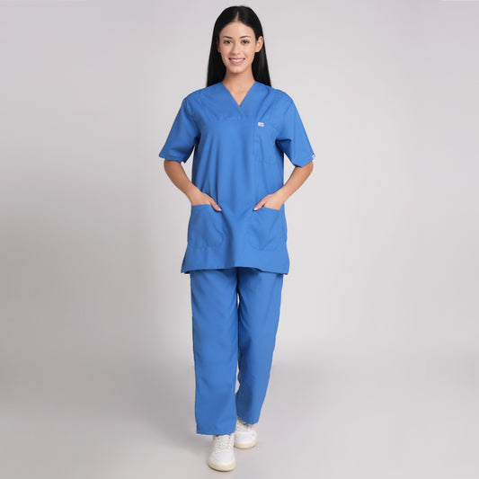 Scrub Suit (Top/Bottom)-Royal blue