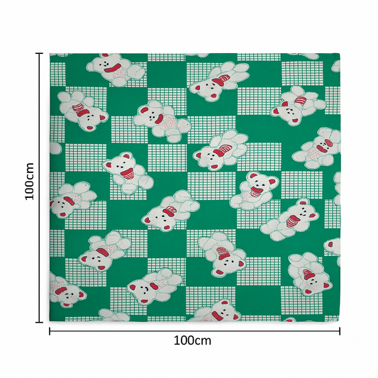 Green Bear Print baby sheet