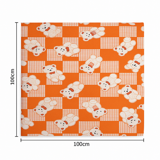 Orange Bear Print baby sheet