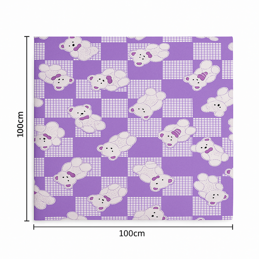 Purple Bear Print baby sheet