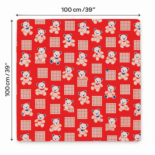 Red Bear Print baby sheet
