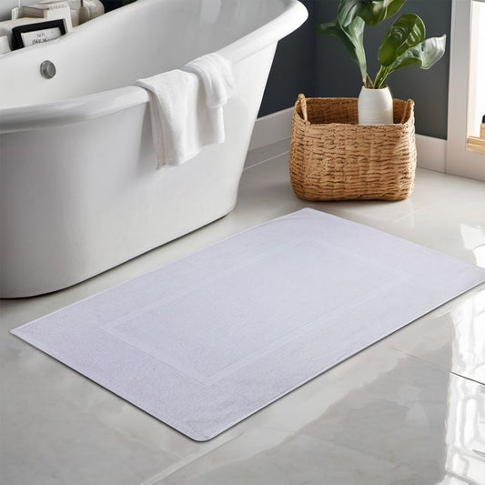 Premium White Cotton Bath Mat