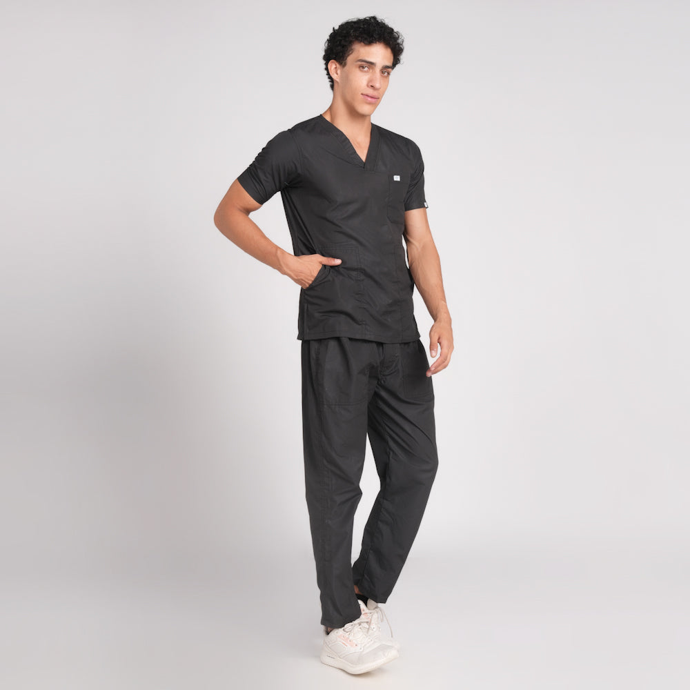 Scrub Suit (Top/Bottom)-Black