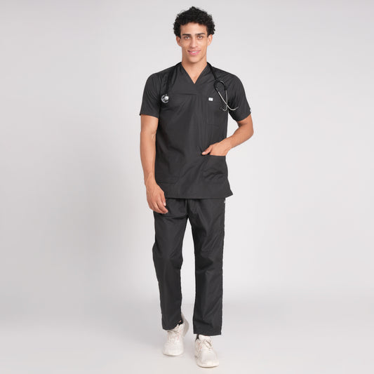Scrub Suit (Top/Bottom)-Black