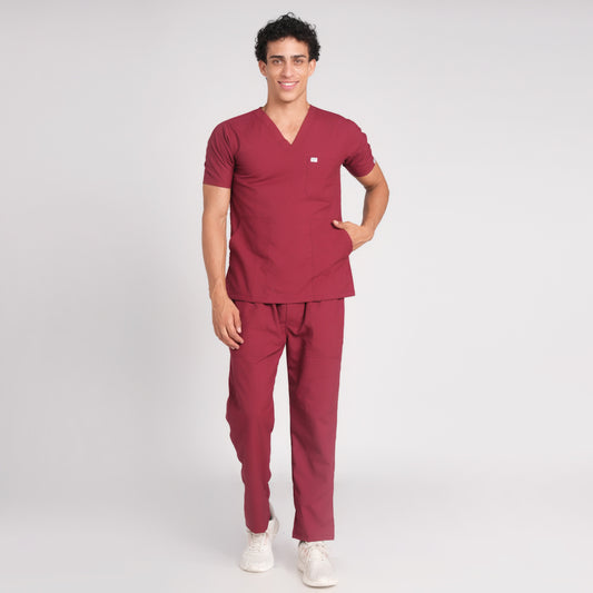 Scrub Suit (Top/Bottom)-Marron