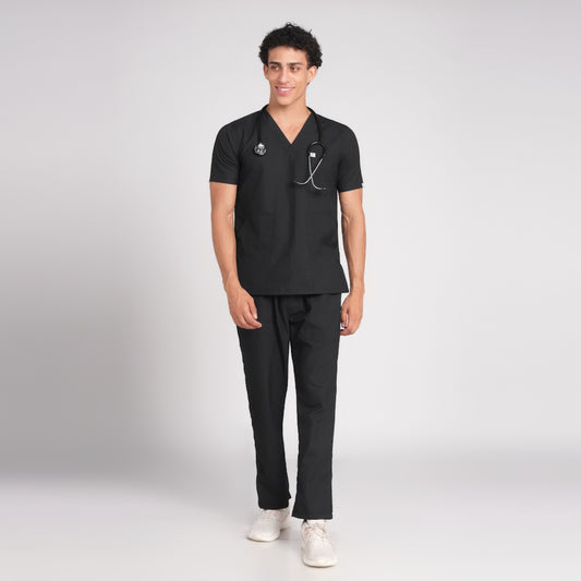 Scrub Suit (Top/Bottom)-Black