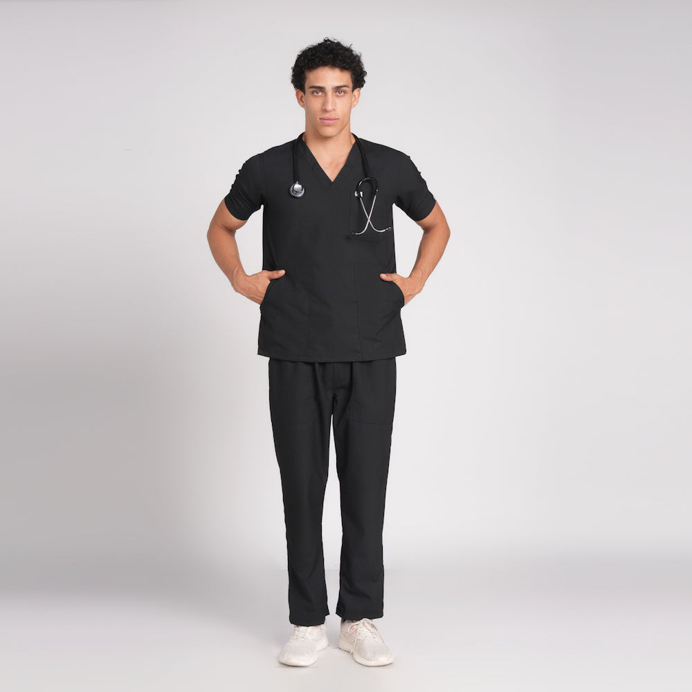 Scrub Suit (Top/Bottom)-Black