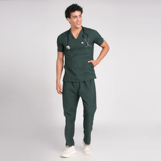 Scrub Suit (Top/Bottom)-Bottel Green