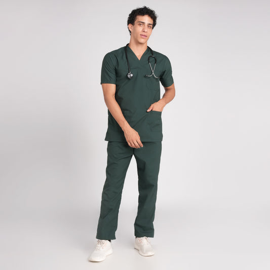 Scrub Suit (Top/Bottom)-Bottel Green