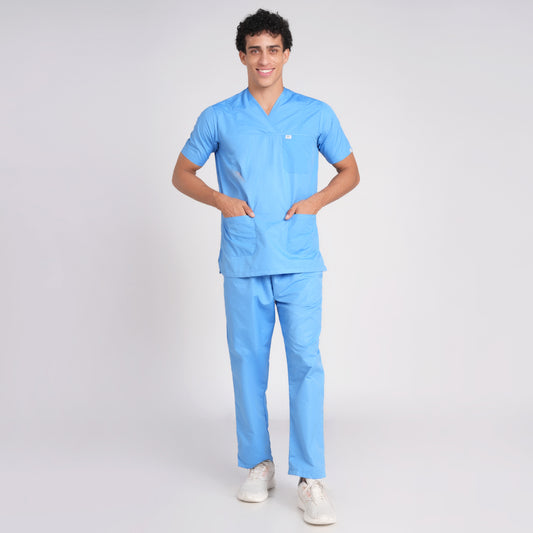 Scrub Suit (Top/Bottom)-Sky Blue