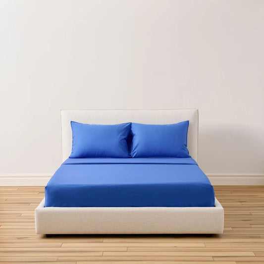 Bed Sheet  with Pillow Cover  -Light sky blue