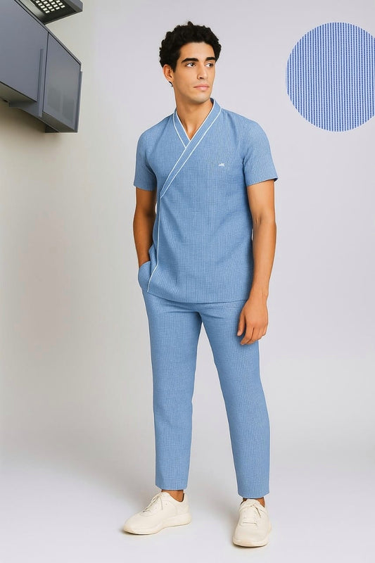 Blue Pine Check- Top/Bottom( Patient Dress)