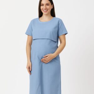 maternity gown blue