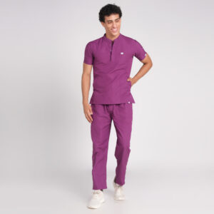 voilet scrub suit chinese collar pof cotton