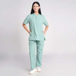 sea green scrub suit chinese collar trovin