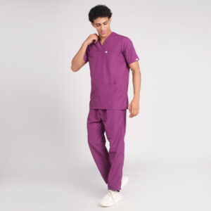 voilet scrub suit v neck pof cotton