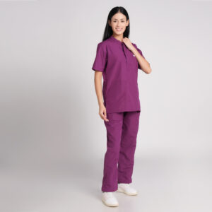 voilet scrub suit chinese collar pof cotton
