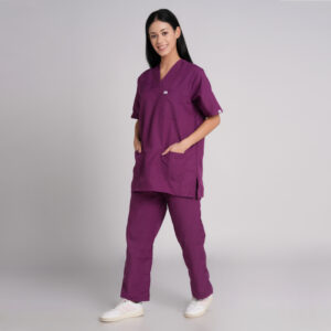 violet scrub v neck trovin