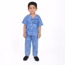 Blue Querky Print Baby Uniform