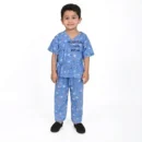 Blue Querky Print Baby Uniform
