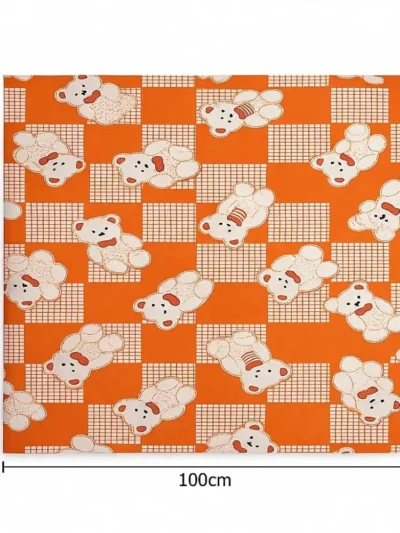 Orange bear print baby sheet