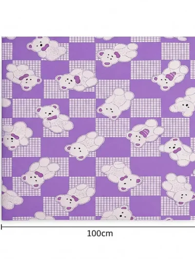 purple baby sheet bear print