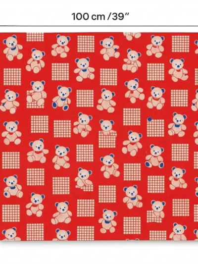 Red bear print baby sheet