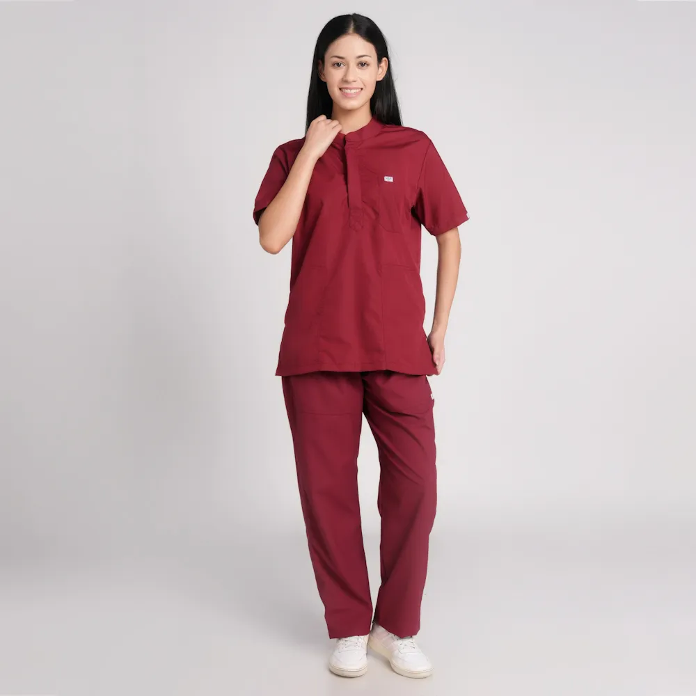 Scrub Suit Female Chinese Collor (Top/Bottom) Pof Cotton - Image 6