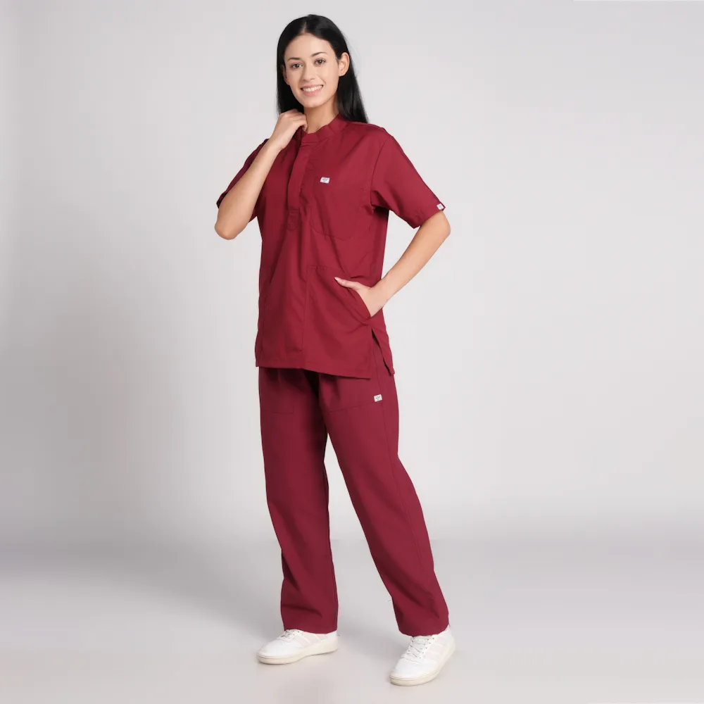 Scrub Suit Female Chinese Collor (Top/Bottom) Pof Cotton - Image 9