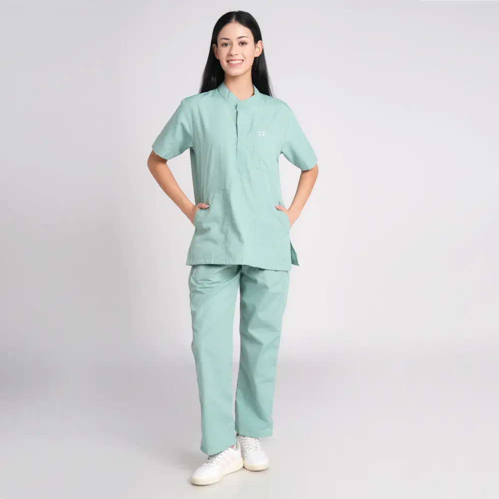 Scrub Suit Female Chinese Collor (Top/Bottom) Pof Cotton - Image 10