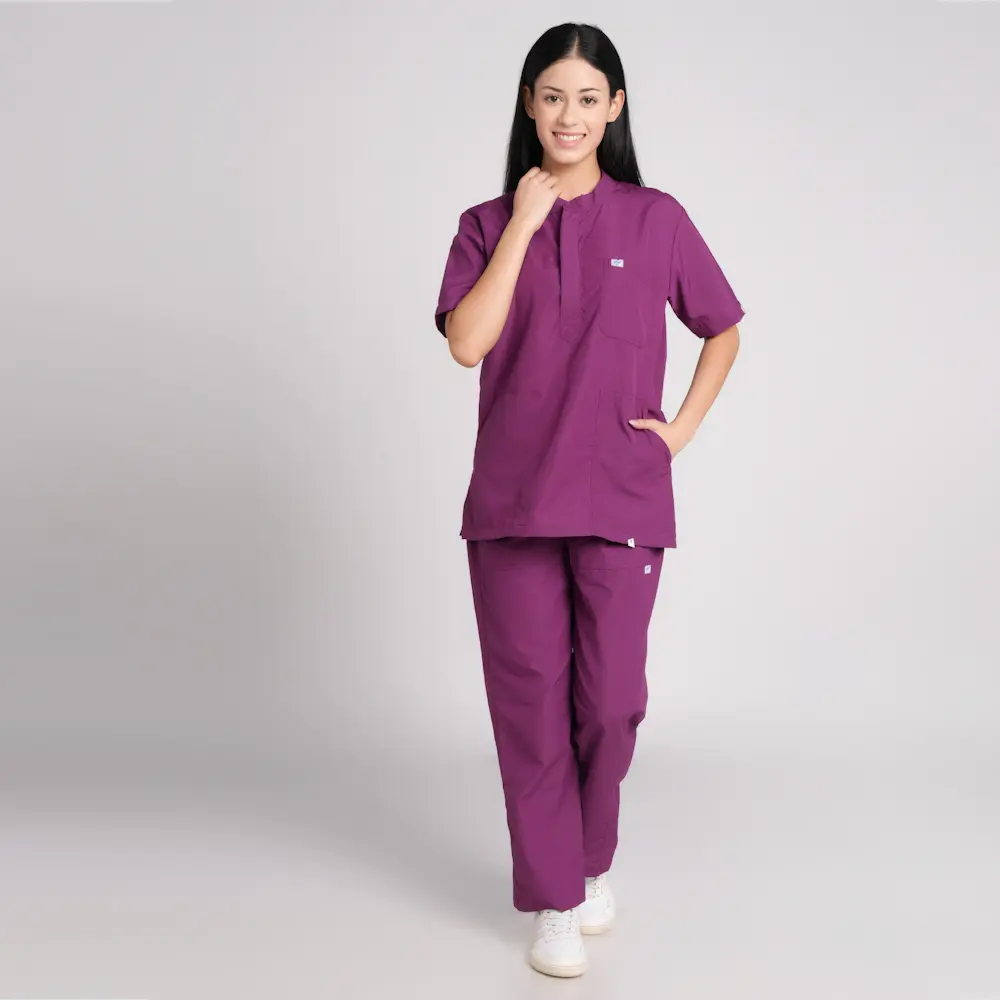 Scrub Suit Female Chinese Collor (Top/Bottom) Pof Cotton - Image 20
