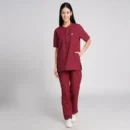 Scrub Suit Female Chinese Collar (Top/Bottom) Trovin Marron