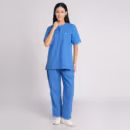 Scrub Suit Female Chinese Collar (Top/Bottom) Trovin Sky Blue