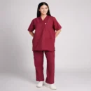 scrub suit for women Paan Neck Maroon